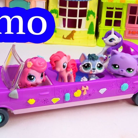 Littlest Pet Shop 12" Stretch Limo Purple Pink Doll Toy Car w/ Pool Girls Hasbro - Picture 1 of 9